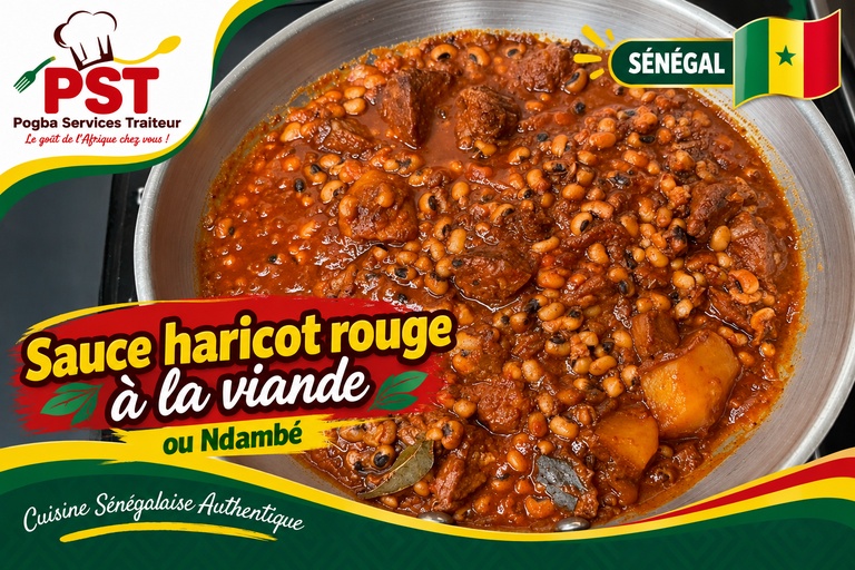 Sauce haricot rouge à la viande ou ndambé